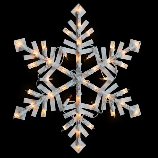 Northlight 15.5" White Lighted Snowflake Christmas Outdoor Window Silhouette {1}