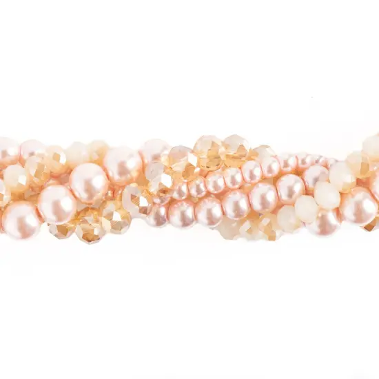 Crystal Lane DIY Cherry Blossom Twisted Glass & Pearls Beads, 5 Strands {1}