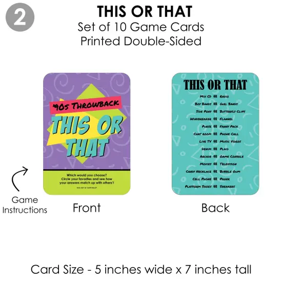 Big Dot of Happiness 90&rsquo;s Throwback - 4 1990s Party Games - 10 Cards Each - Gamerific Bundle {7}