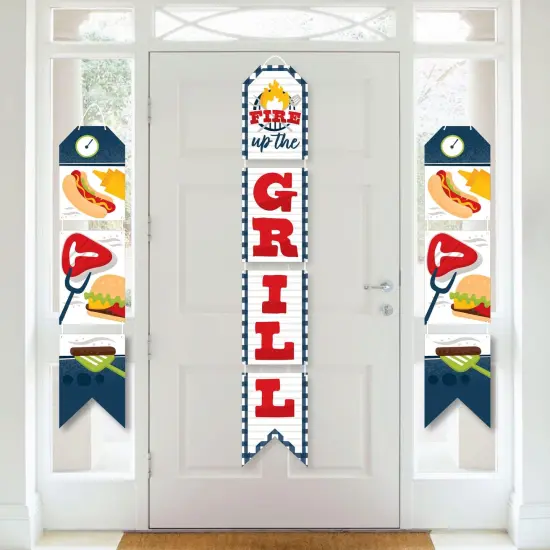 Big Dot of Happiness Fire Up the Grill - Hanging Vertical Paper Door Banners - Summer BBQ Picnic Party Wall Decoration Kit - Indoor Door Decor {1}