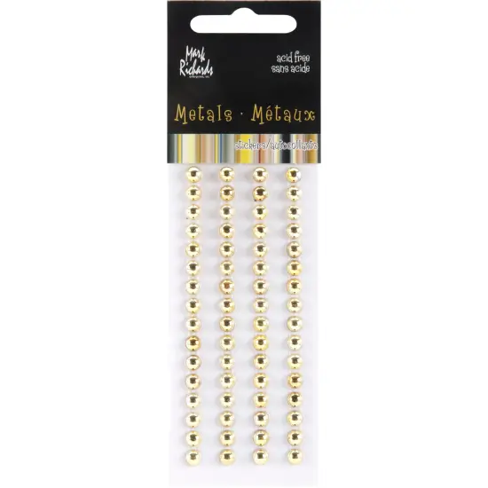 Mark Richards Raised Metal Dots 5mm Round 64/Pkg-Gold {1}