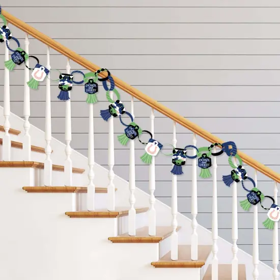 Big Dot of Happiness Kentucky Horse Derby - 90 Chain Links and 30 Paper Tassels Decoration Kit - Horse Race Party Paper Chains Garland - 21 feet {3}