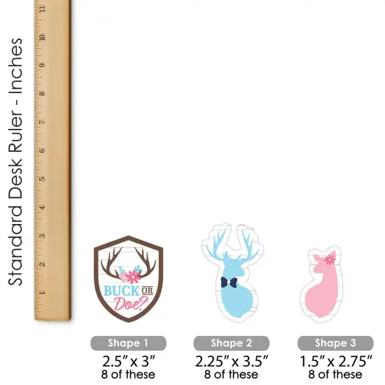 Big Dot of Happiness Buck or Doe - DIY Shaped Hunting Gender Reveal Party Cut-Outs - 24 Count {6}