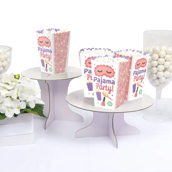 Big Dot of Happiness Pajama Slumber Party - Girls Sleepover Birthday Party Favor Popcorn Treat Boxes - Set of 12 {6}