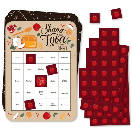 Big Dot of Happiness Rosh Hashanah - Bingo Cards and Markers - New Year Bingo Game - Set of 18 {1}