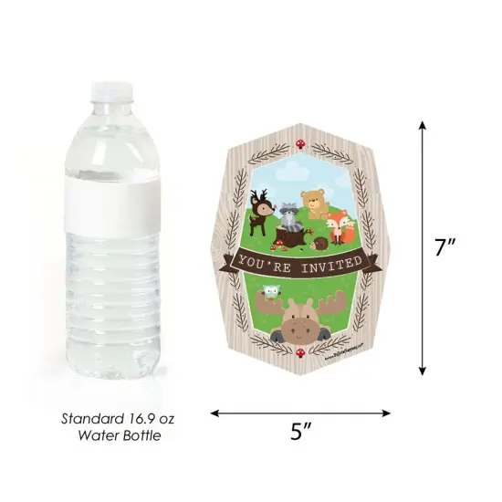 Big Dot of Happiness Woodland Creatures - Shaped Fill-in Invitations - Baby Shower or Birthday Party Invitation Cards with Envelopes - Set of 12 {6}