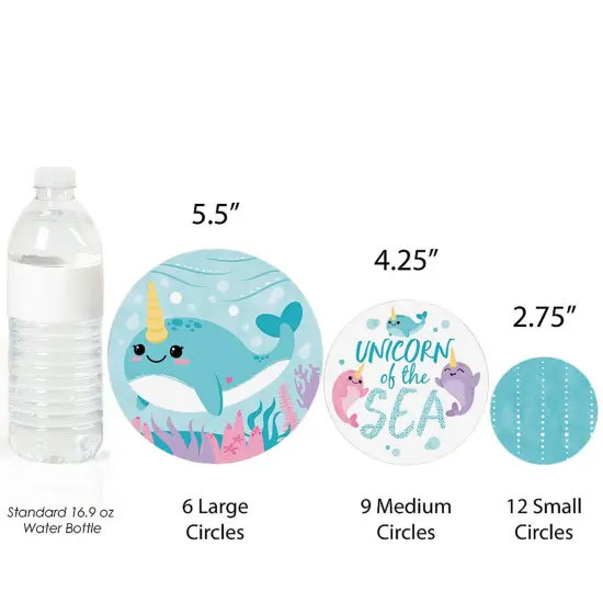 Big Dot of Happiness Narwhal Girl - Under The Sea Baby Shower or Birthday Party Giant Circle Confetti - Party Decorations - Large Confetti 27 Count {4}