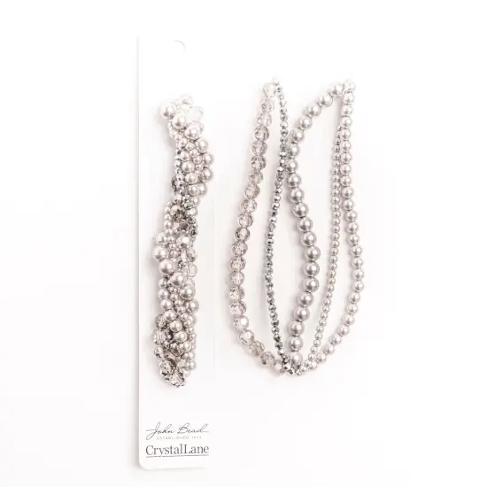 Crystal Lane DIY Silver Brunia Twisted Glass & Pearls Beads, 5 Strands {2}