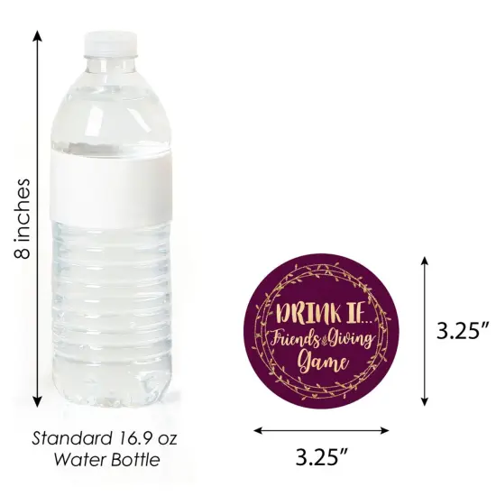 Big Dot of Happiness Drink If Game - Elegant Thankful for Friends - Friendsgiving Thanksgiving Party Game - 24 Count {4}