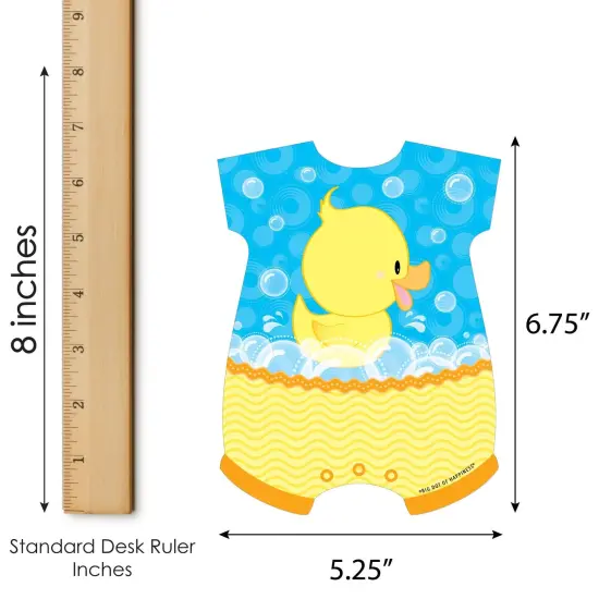 Big Dot of Happiness Ducky Duck - Picture Bingo Cards and Markers - Baby Shower Shaped Bingo Game - Set of 18 {6}