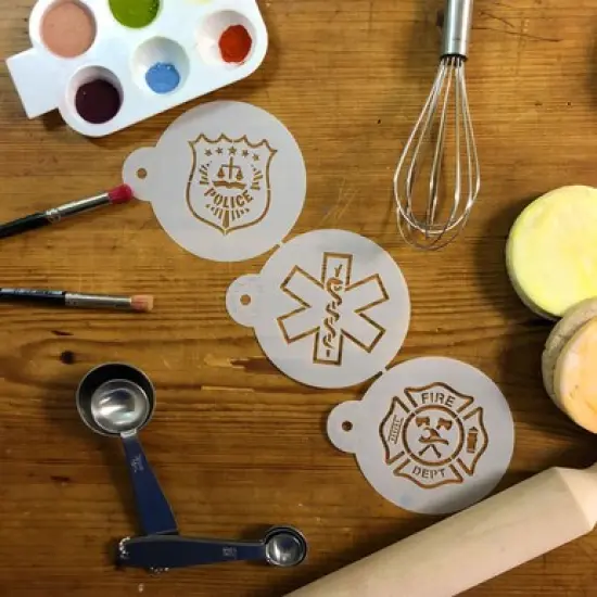 First Responders Cookie Stencil Set | C996 by Designer Stencils | Baking Stencils for Royal Icing, Airbrush, Dusting Powder | {4}