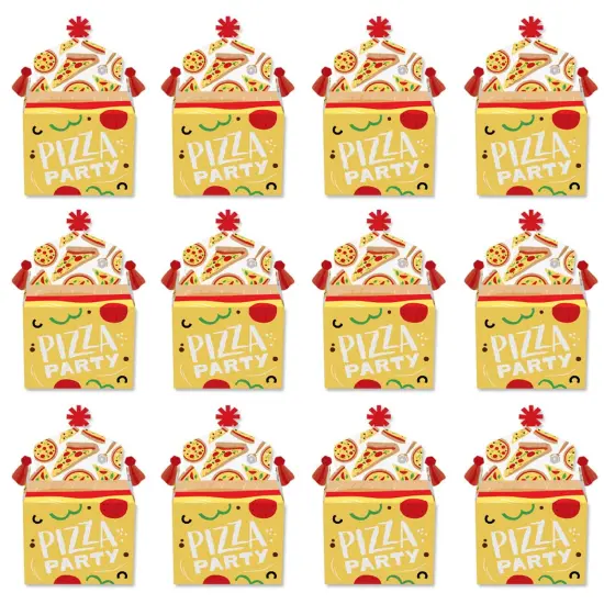 Big Dot of Happiness Pizza Party Time - Treat Box Party Favors - Baby Shower or Birthday Party Goodie Gable Boxes - Set of 12 {6}