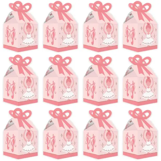 Big Dot of Happiness Tutu Cute Ballerina - Square Favor Gift Boxes - Ballet Birthday Party or Baby Shower Bow Boxes - Set of 12 {6}