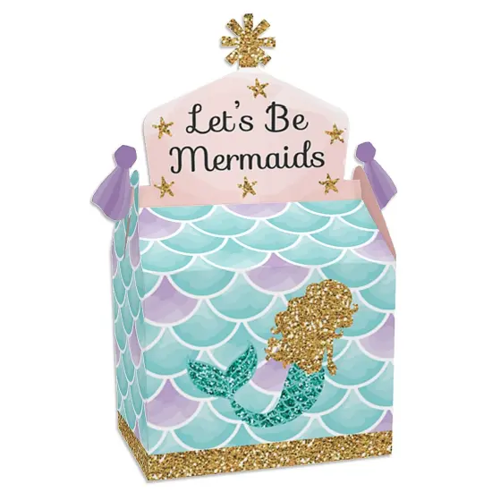 Big Dot of Happiness Let's Be Mermaids - Treat Box Party Favors - Baby Shower or Birthday Party Goodie Gable Boxes - Set of 12 {1}