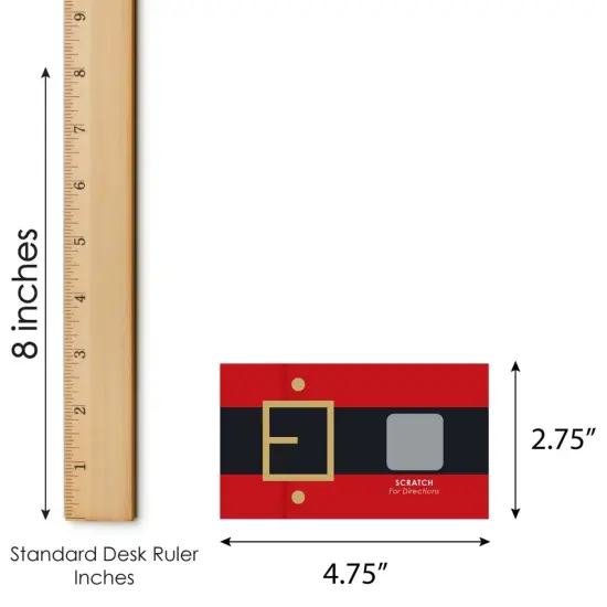 Big Dot of Happiness Jolly Santa Claus - Christmas Party White Elephant Gift Exchange Game Scratch Off Cards - 22 Count {7}