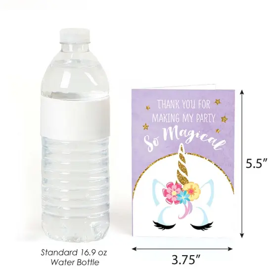 Big Dot of Happiness Rainbow Unicorn - Magical Unicorn Baby Shower or Birthday Party Thank You Cards (8 count) {4}