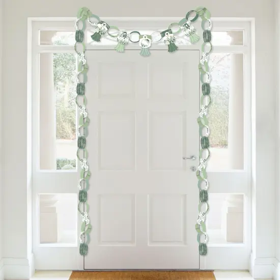 Big Dot of Happiness Boho Botanical - 90 Chain Links and 30 Paper Tassels Decoration Kit - Greenery Party Paper Chains Garland - 21 feet {4}