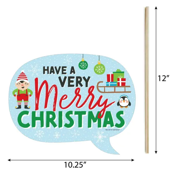 Big Dot of Happiness Funny Very Merry Christmas - Holiday Santa Claus Party Photo Booth Props Kit - 10 Piece {6}