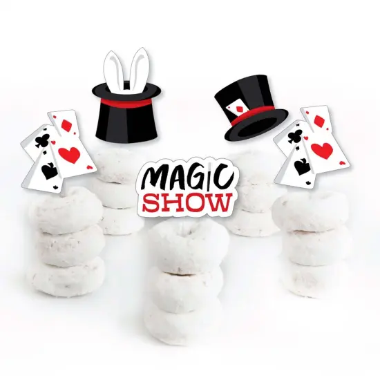 Big Dot of Happiness Ta-Da, Magic Show - Dessert Cupcake Toppers - Magical Birthday Party Clear Treat Picks - Set of 24 {3}