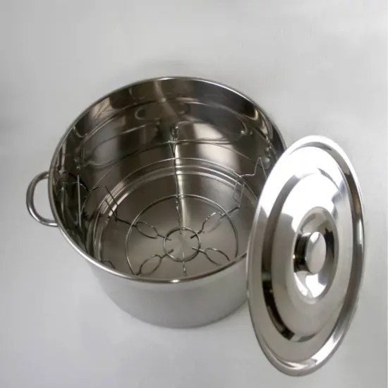 Lehman's Stainless Water Bath Canner Stockpot with Canning Rack 20 Quart {3}