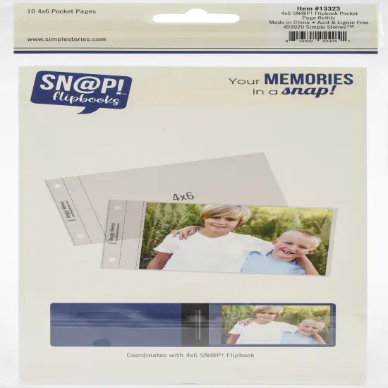 Simple Stories Sn@p! Pocket Pages For 4"X6" Flipbooks 10/Pkg-(1) 4"X6" Pocket {2}