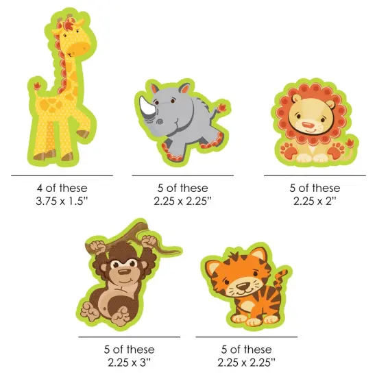 Big Dot of Happiness Funfari - Fun Safari Jungle - DIY Shaped Baby Shower or Birthday Party Cut-Outs - 24 Count {3}