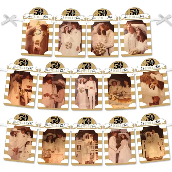 Big Dot of Happiness We Still Do - 50th Wedding Anniversary - DIY Anniversary Party Decor - Picture Display - Photo Banner {1}