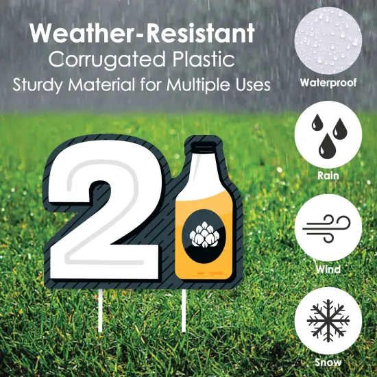 Big Dot of Happiness Cheers and Beers to 21 Years - Yard Sign and Outdoor Lawn Decorations - 21st Birthday Party Yard Signs - Set of 8 {4}