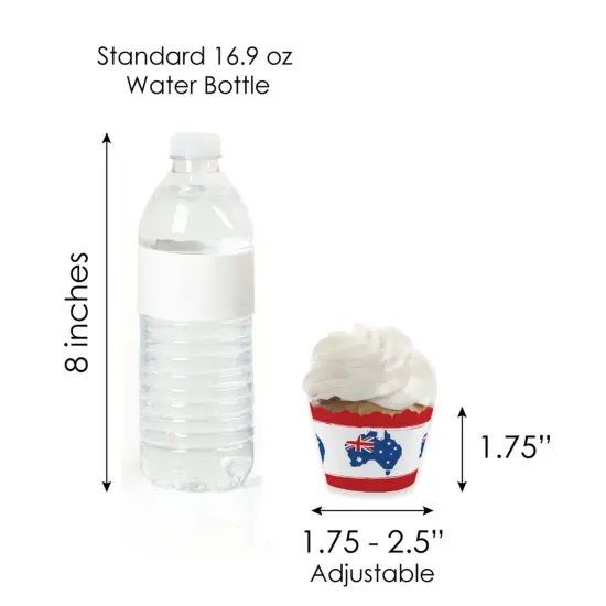 Big Dot of Happiness Australia Day - Cupcake Decoration - G'Day Mate Aussie Party Cupcake Wrappers and Treat Picks Kit - Set of 24 {7}