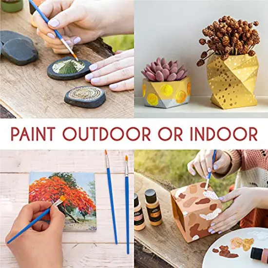Outdoor acrylic paint set (2 fl oz)- 20 Tubes 2 with Glow in the Dark Effect - Art supplies for Adults - For multiple use- Woods, Leather, Metal & Fabric Paint & Paint for rocks Outdoor/Craft paint {5}