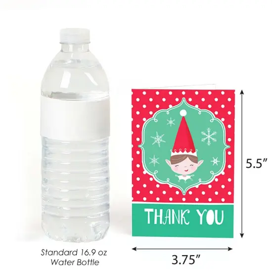 Big Dot of Happiness Elf Squad - Kids Elf Christmas and Birthday Party Thank You Cards (8 Count) {4}