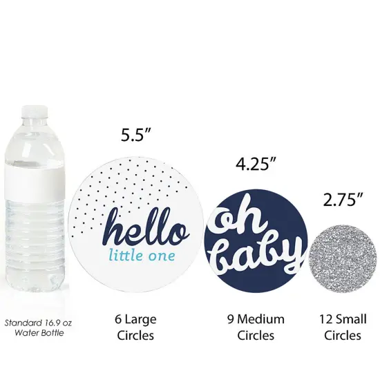Big Dot of Happiness Hello Little One - Blue and Silver - Baby Shower Giant Circle Confetti - Boy Baby Shower Decorations - Large Confetti 27 Count {4}
