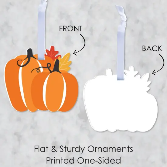 Big Dot of Happiness Happy Fall Truck - Harvest Pumpkin Decorations - Tree Ornaments - Set of 12 {7}