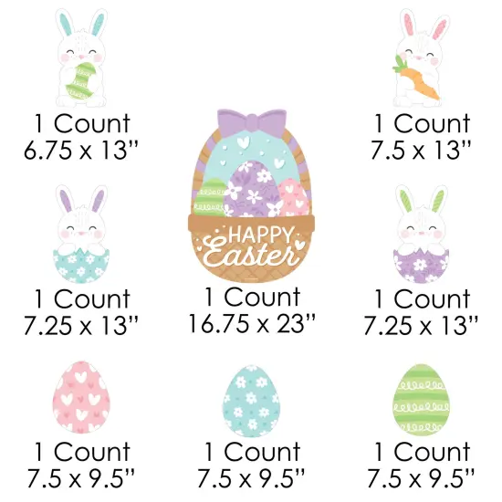 Big Dot of Happiness Spring Easter Bunny - Yard Sign and Outdoor Lawn Decorations - Happy Easter Party Yard Signs - Set of 8 {7}
