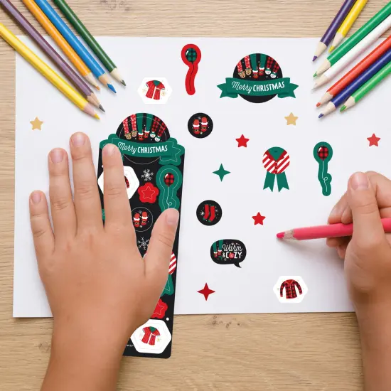 Big Dot of Happiness Christmas Pajamas - Holiday Plaid PJ Party Favor Kids Stickers - 16 Sheets - 256 Stickers {7}