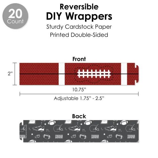 Big Dot of Happiness End Zone - Football - Baby Shower or Birthday Party Favors and Cupcake Kit - Fabulous Favor Party Pack - 100 Pieces {4}