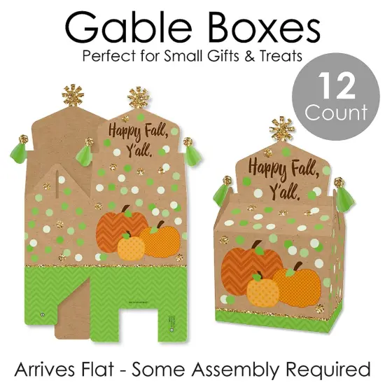 Big Dot of Happiness Pumpkin Patch - Treat Box Party Favors - Fall, Halloween or Thanksgiving Party Goodie Gable Boxes - Set of 12 {7}