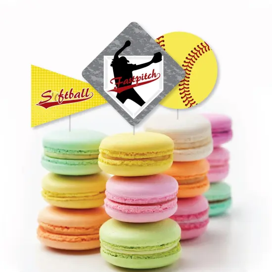 Big Dot of Happiness Grand Slam - Fastpitch Softball - DIY Shaped Birthday Party or Baby Shower Cut-Outs - 24 Count {4}