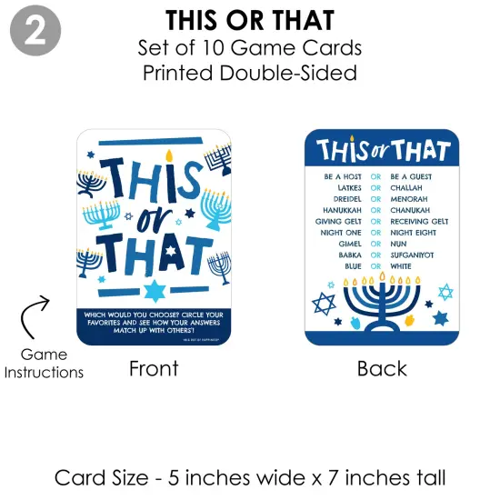 Big Dot of Happiness Hanukkah Menorah - 4 Chanukah Holiday Party Games - 10 Cards Each - Gamerific Bundle {7}