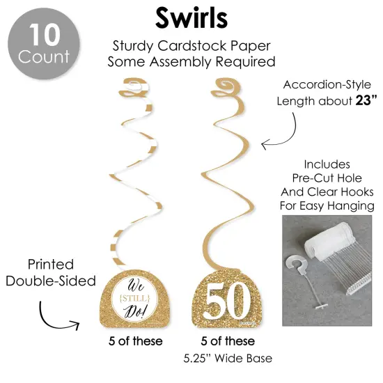 Big Dot of Happiness We Still Do - 50th Wedding Anniversary - Anniversary Party Supplies Decoration Kit - Decor Galore Party Pack - 51 Pieces {6}