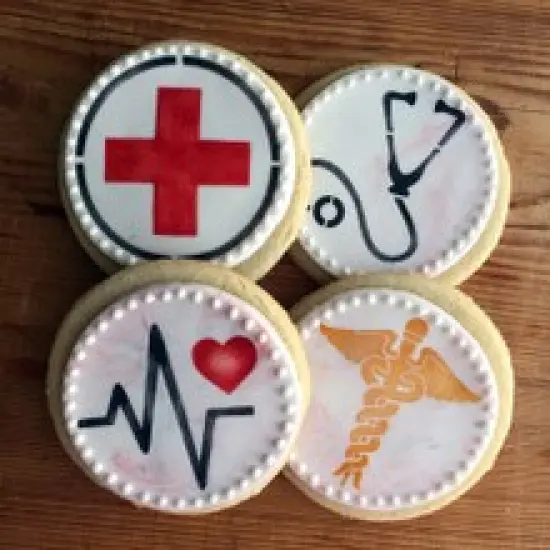 Medical Symbols Cookie Stencil Set | C992 by Designer Stencils | Cookie Decorating Tools | Baking Stencils for Royal Icing, Airbrush, Dusting Powder | Reusable Plastic Food Grade Stencil for Cookies | Easy to Use & Clean Cookie Stencil {2}