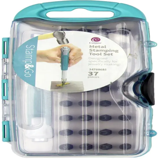 CousinDIY Stamp & Go Metal Stamping Tool Kit-Silver/Teal {1}