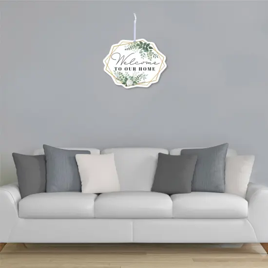 Big Dot of Happiness Boho Botanical - Hanging Porch Greenery Party Outdoor Decorations - Front Door Decor - 1 Piece Sign {4}