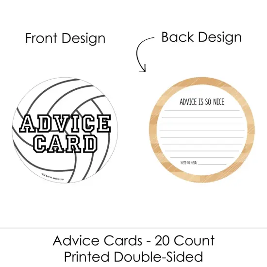 Big Dot of Happiness Bump, Set, Spike - Volleyball - Wish Card Baby Shower Activities - Shaped Advice Cards Game - Set of 20 {4}