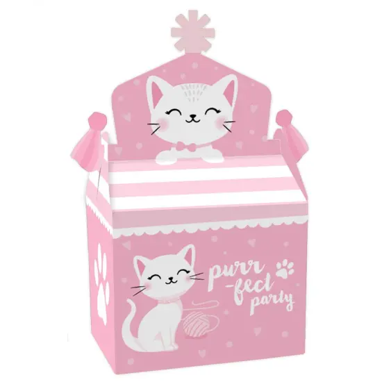 Big Dot of Happiness Purr-fect Kitty Cat - Treat Box Party Favors - Kitten Meow Baby Shower or Birthday Party Goodie Gable Boxes - Set of 12 {1}