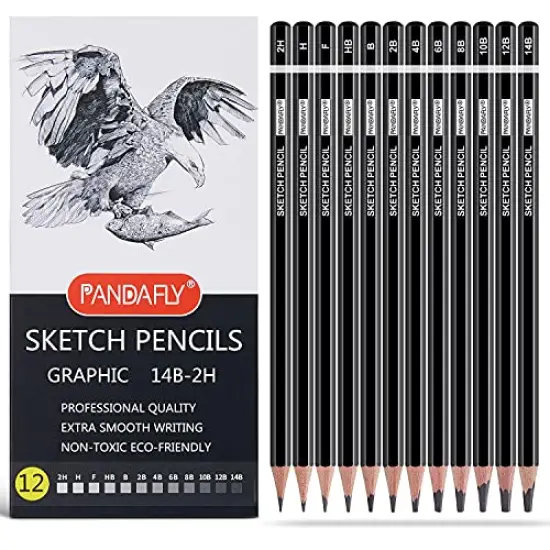 12 Pieces Professional Drawing Sketching Pencil Graphite Pencils(14B - 2H), Ideal for Drawing Art, Sketching, Shading, Artist Pencils for Beginners & Pro Artists {2}