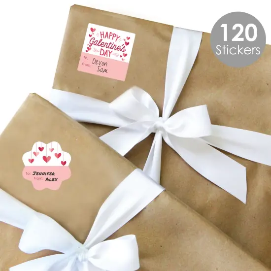 Big Dot of Happiness Happy Galentine's Day - Assorted Valentine's Day Party Gift Tag Labels - To and From Stickers - 12 Sheets - 120 Stickers {3}