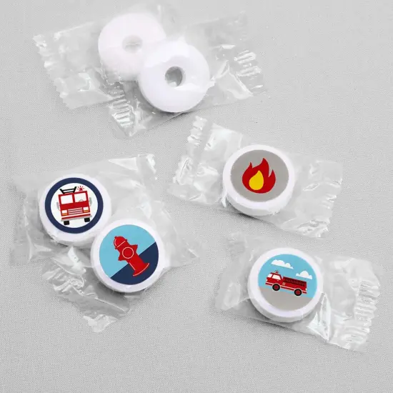 Big Dot of Happiness Fired Up Fire Truck - Firefighter Firetruck Party Round Candy Sticker Favors - Labels Fits Chocolate Candy (1 sheet of 108) {4}