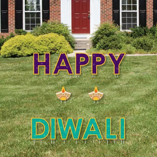 Big Dot of Happiness Happy Diwali - Yard Sign Outdoor Lawn Decorations - Festival of Lights Party Yard Signs - Happy Diwali {3}