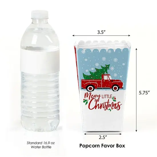 Big Dot of Happiness Merry Little Christmas Tree - Red Truck Christmas Party Favor Popcorn Treat Boxes - Set of 12 {3}